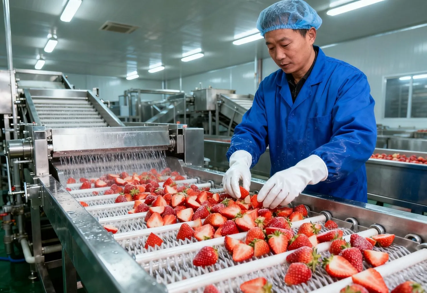 Frozen Fruits Draining