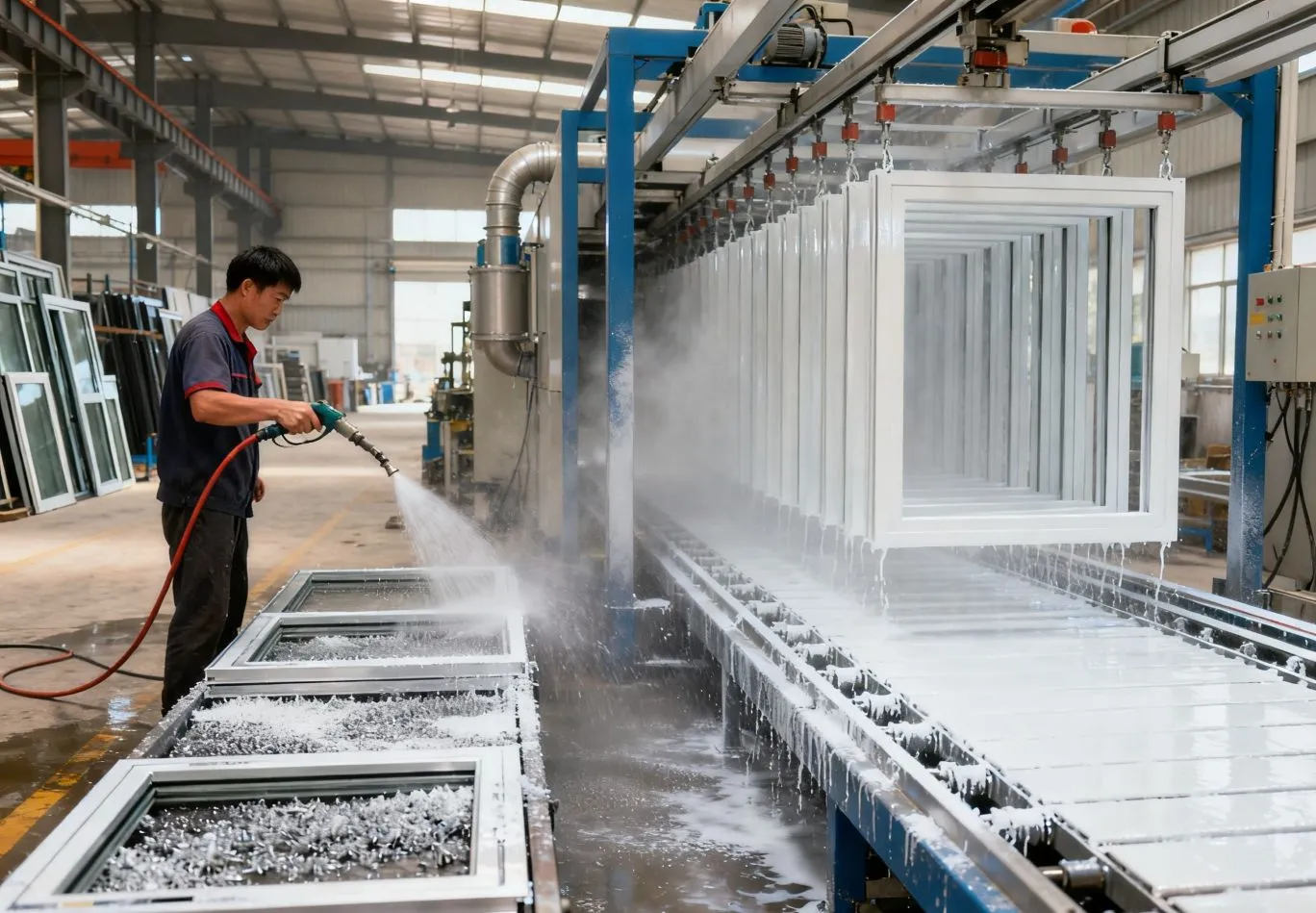 Window Or Door Frame Cleaning Surface Treatment