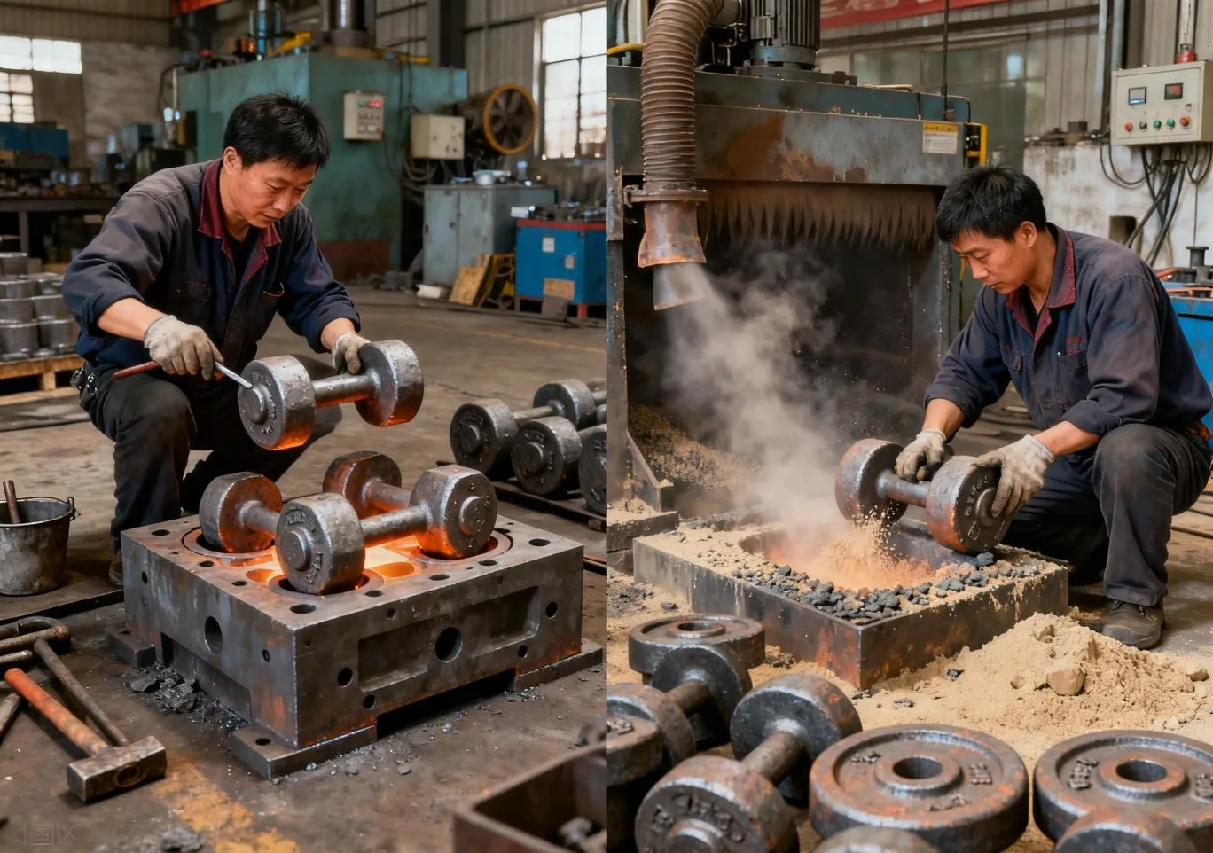 Dumbbells Demolding and Cleaning