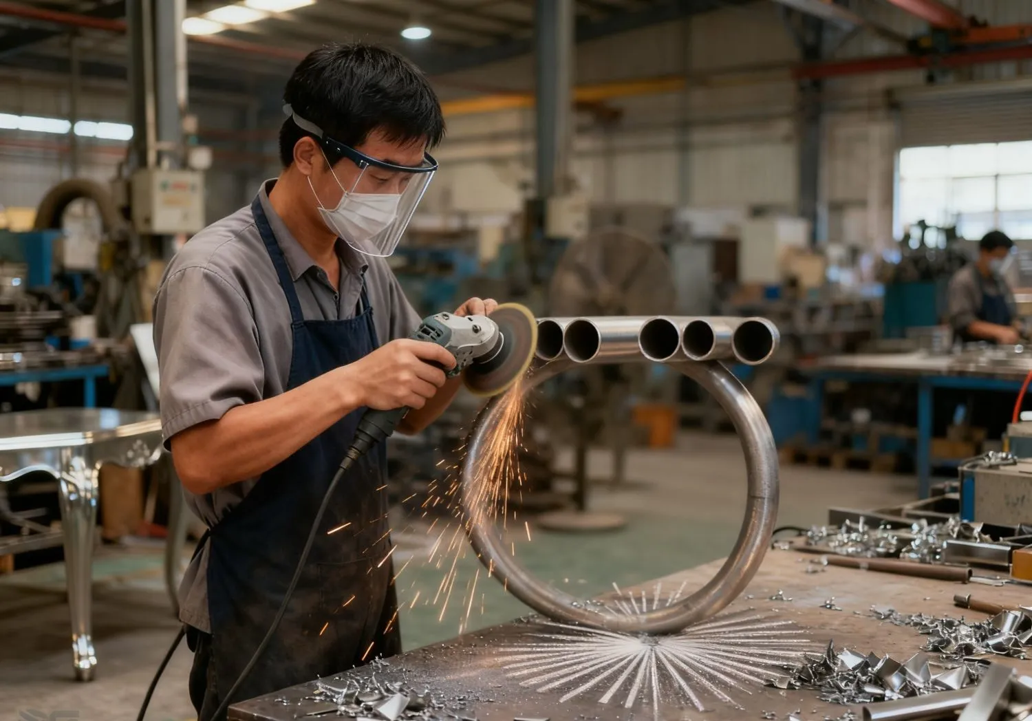 Metal Furniture Grinding and Fine Polishing