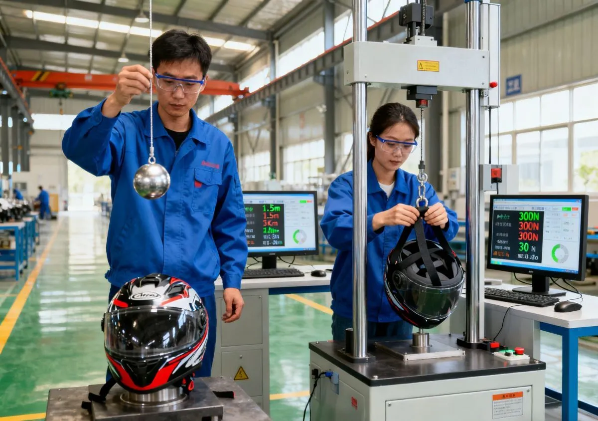 Motorcycle Helmets Quality Control Safety Testing