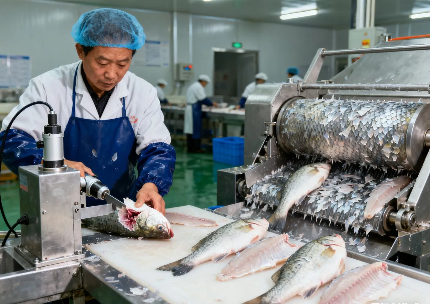 Seafood De-heading Scaling