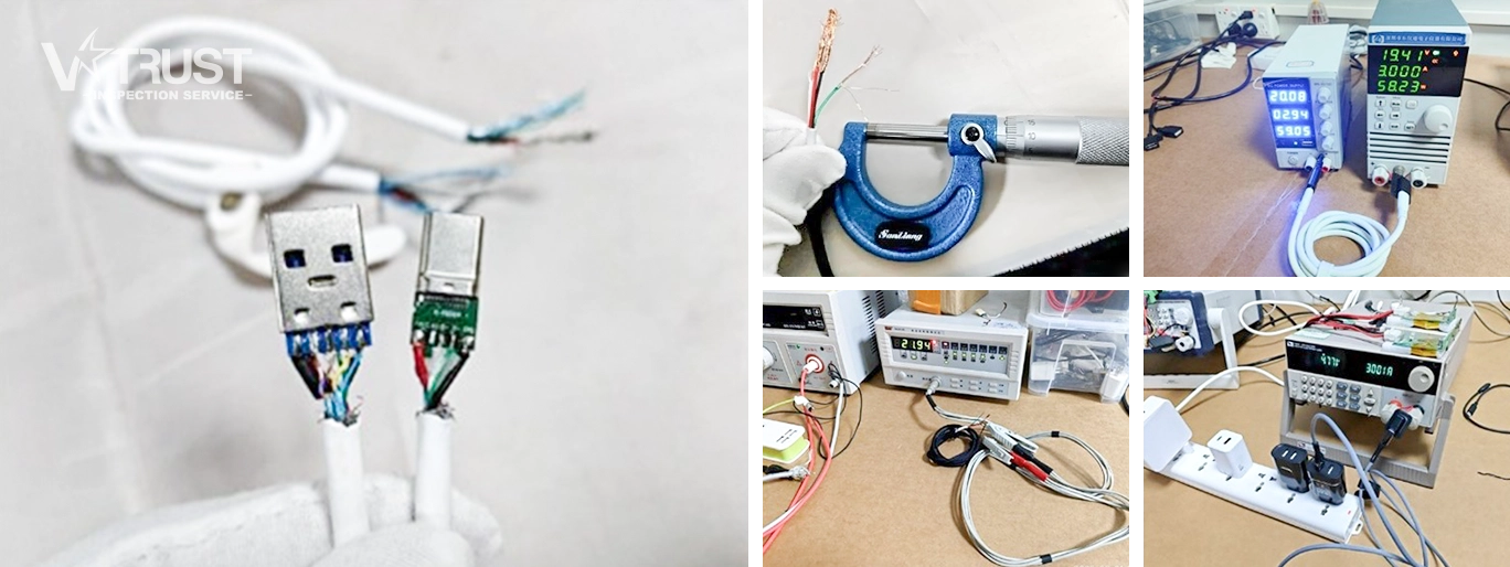 USB Charging Cables Quality Inspection in Asia